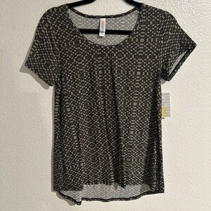 LulaRoe NWT Women’s Classic t XXS: Black/Taupe Geometric Print: Poly/Spandex